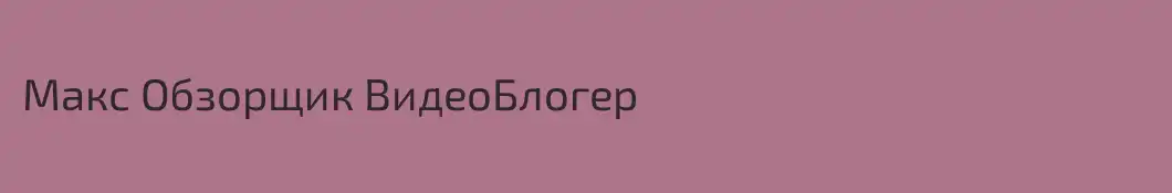 Макс Обзорщик ВидеоБлогер